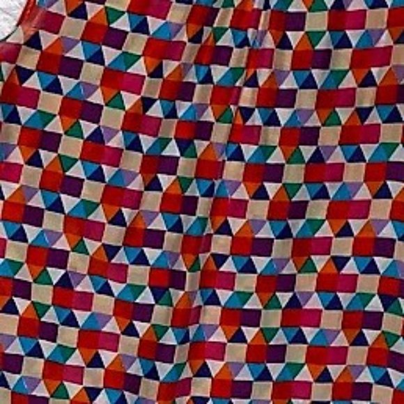 Kate Spade Selena Silk Top Multi Color Pueblo Tile Geometric Print Medium - Picture 10 of 10